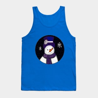 Blue Snowman Tank Top